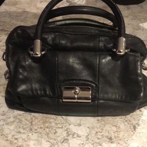 Coach doctors bag - 11” by 8”- 2 zippered openings - light blue lining